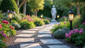 Chemins et allées : gravier, dalles et Décoration extérieur