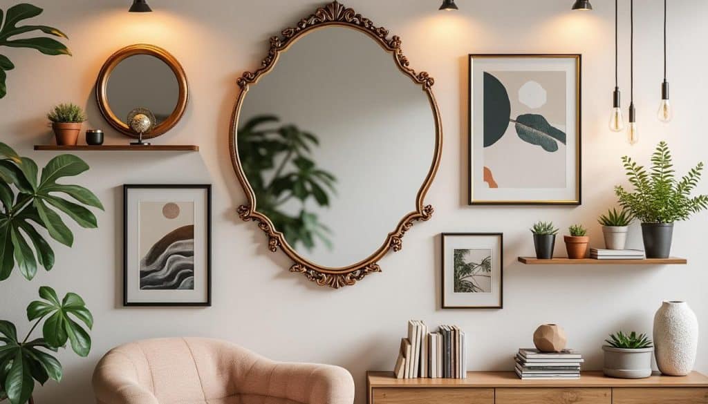 découvrez nos idées de décoration murale avec des cadres, miroirs et étagères astucieusement choisis pour embellir votre intérieur et personnaliser vos murs avec style.