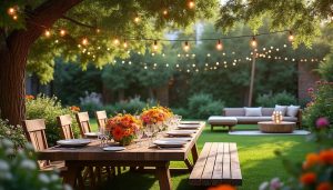 Fêtes au jardin : scénographie et Décoration extérieur pour recevoir