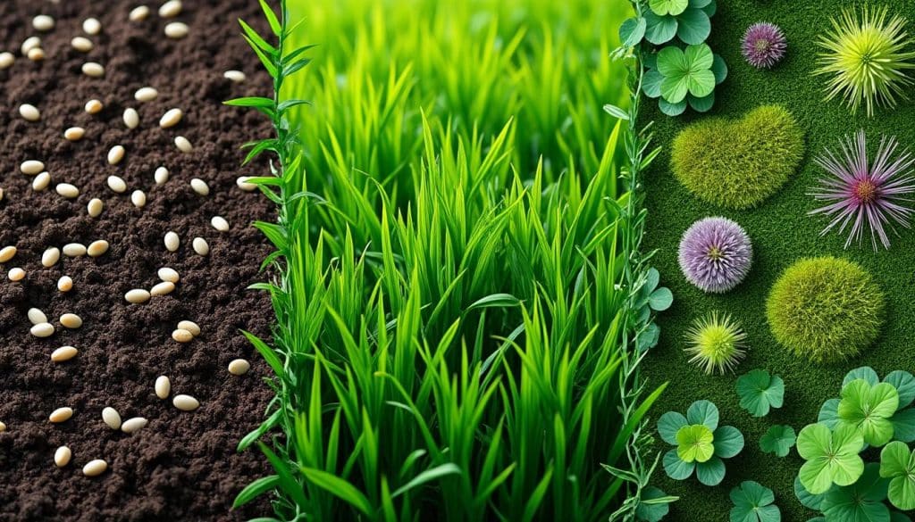 découvrez nos conseils pour semer, regarnir votre gazon et explorez des alternatives écologiques et esthétiques au gazon traditionnel pour un jardin verdoyant toute l'année.