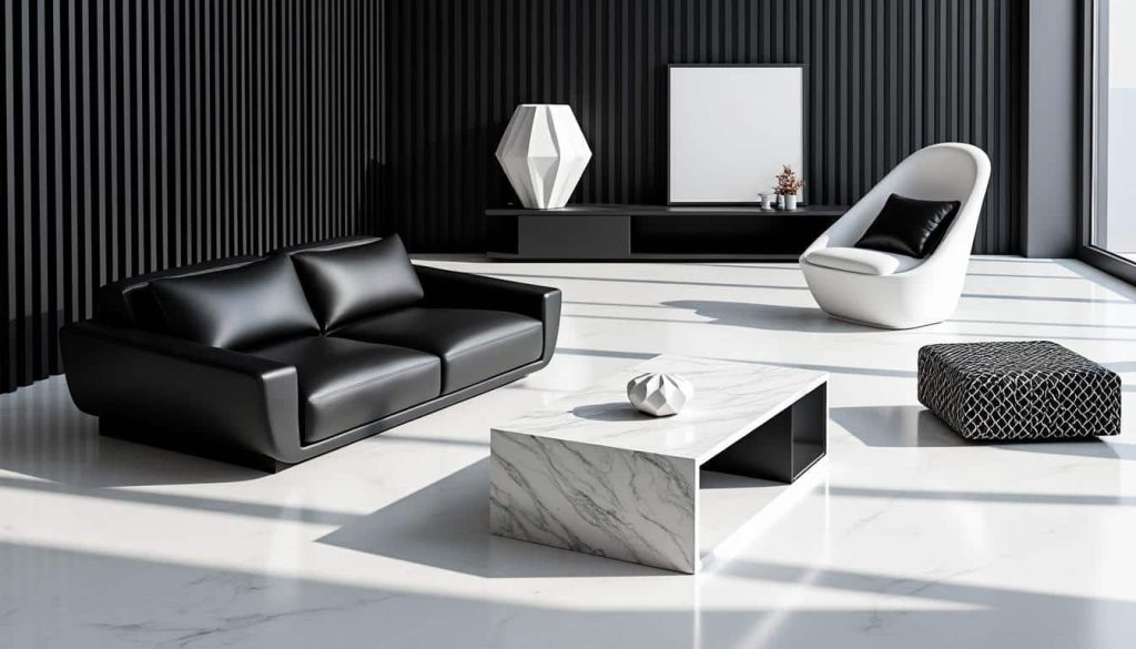 découvrez comment la décoration d'intérieur graphique utilise les contrastes audacieux de noir et blanc pour créer des espaces modernes, élégants et dynamiques.
