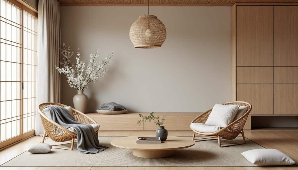 découvrez la décoration d'intérieur japandi, un style qui allie l'élégance minimaliste japonaise à la chaleur et au confort du design nordique pour un intérieur harmonieux et apaisant.