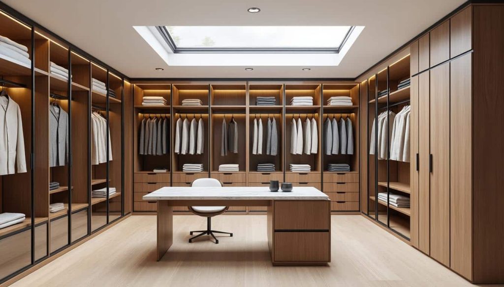 découvrez comment l'aménagement intérieur des sous-pentes permet de créer des dressings fonctionnels et optimisés, alliant esthétique et gain d'espace.