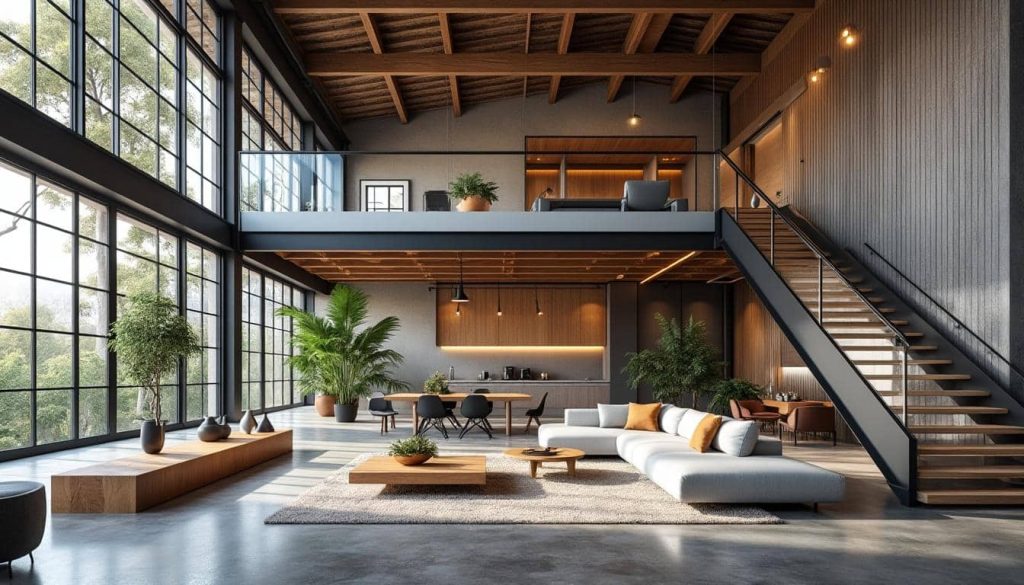découvrez comment l'aménagement intérieur sublime les hauteurs sous plafond des lofts pour créer des espaces lumineux et élégants, optimisant chaque mètre carré avec style.