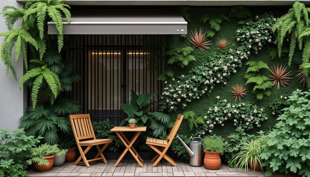 apportez une touche de verdure à votre balcon urbain grâce au jardin vertical, une solution idéale pour décorer et optimiser l'espace sur les petits murs.
