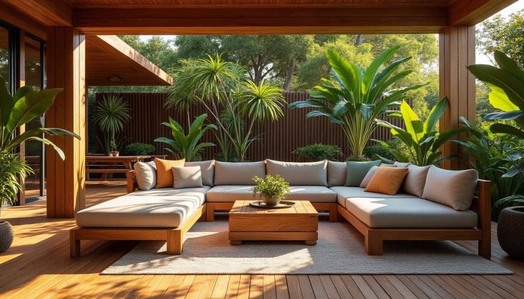 découvrez comment la décoration extérieure exotique intègre des essences de bois tropicales pour créer des espaces uniques, chaleureux et naturels.