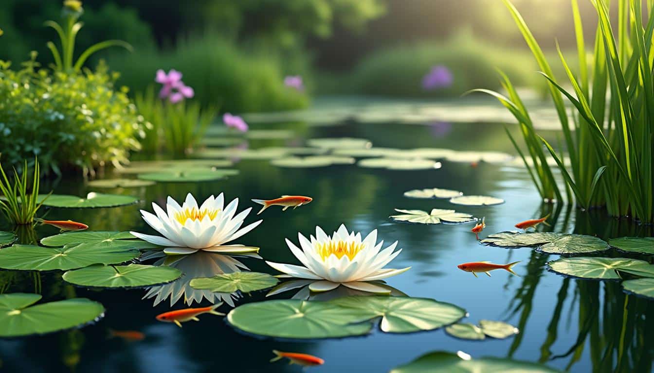 découvrez comment le jardin aquatique utilise des plantes filtrantes pour maintenir un équilibre naturel et sain de l'écosystème.