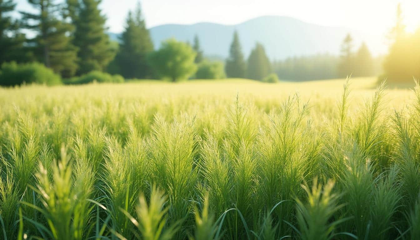 découvrez un jardin de graminées qui danse doucement sous la caresse d'un vent léger, offrant un spectacle naturel apaisant et harmonieux.