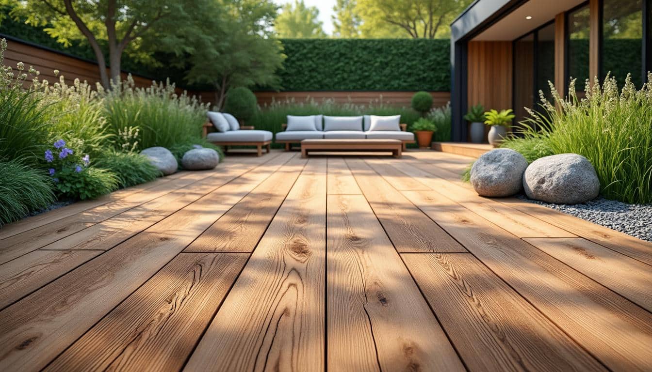 découvrez comment la décoration extérieure naturelle peut être sublimée grâce aux dalles en bois de robinier, alliant esthétique et durabilité pour un jardin authentique.