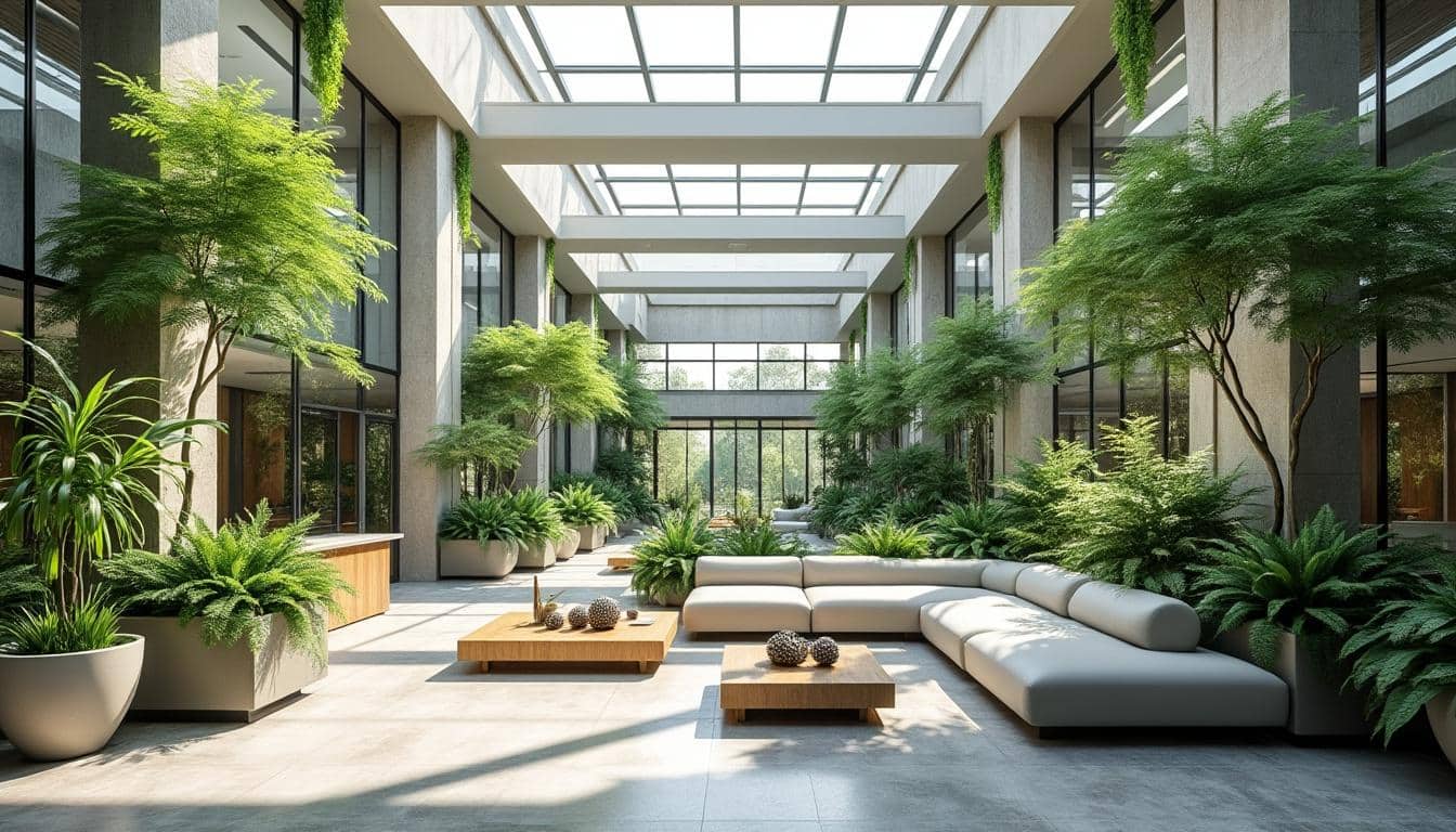 découvrez comment l'aménagement intérieur transforme les espaces sous les puits de lumière en magnifiques jardins intérieurs, apportant lumière naturelle et verdure à votre maison.