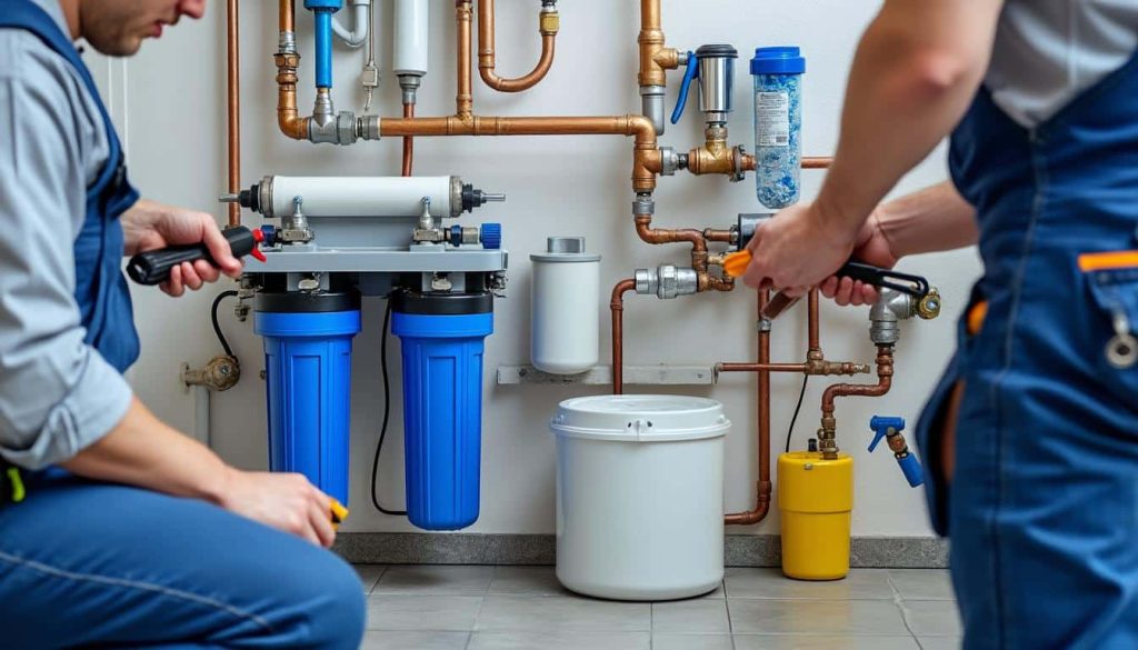 découvrez comment nos professionnels de la plomberie installent des filtres à eau centraux pour assurer une eau pure et de qualité dans toute votre maison.