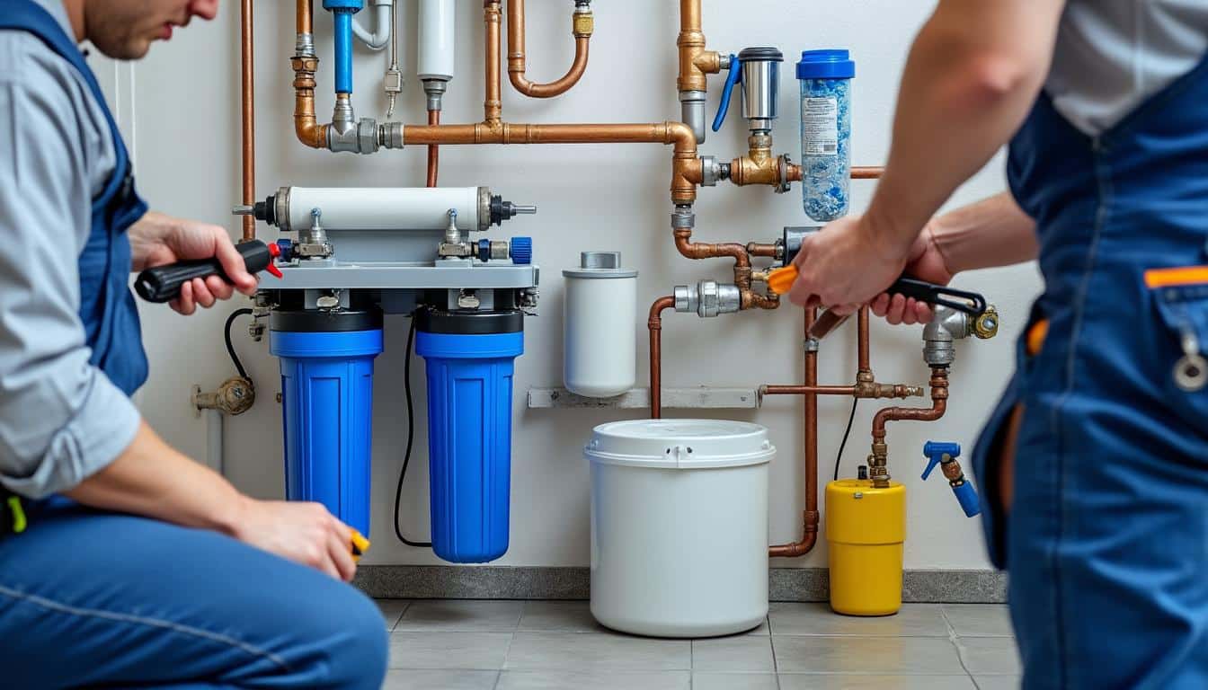 découvrez comment nos professionnels de la plomberie installent des filtres à eau centraux pour assurer une eau pure et de qualité dans toute votre maison.