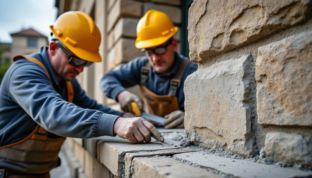 les travaux de rejointoiement permettent de restaurer et protéger les façades en pierre de taille, assurant durabilité et esthétique à votre bâtiment.