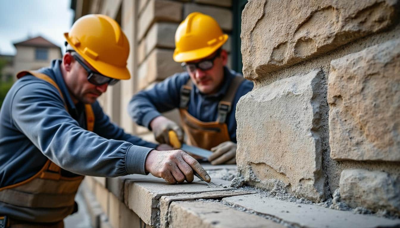 les travaux de rejointoiement permettent de restaurer et protéger les façades en pierre de taille, assurant durabilité et esthétique à votre bâtiment.