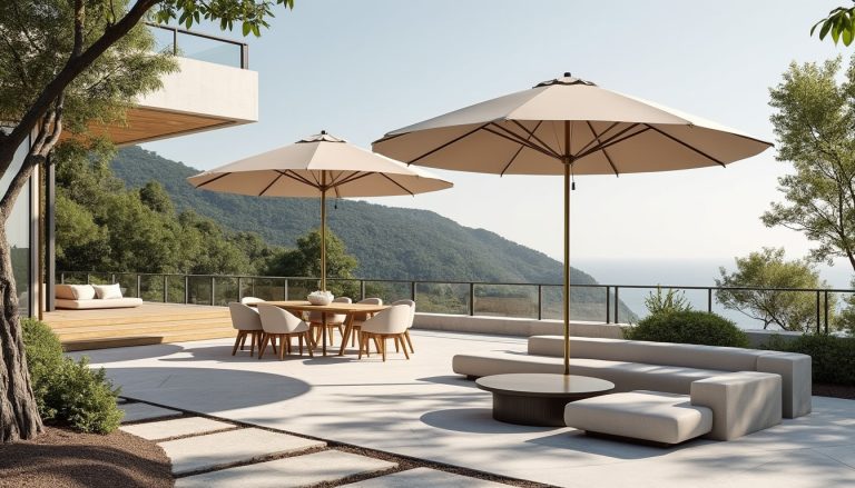 apprenez à décorer votre espace extérieur avec élégance en utilisant des parasols aux couleurs neutres pour une ambiance sobre et harmonieuse.