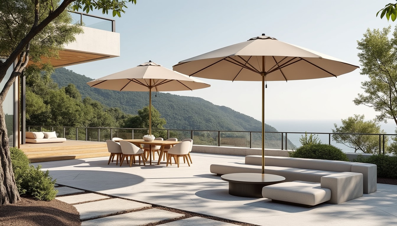 apprenez à décorer votre espace extérieur avec élégance en utilisant des parasols aux couleurs neutres pour une ambiance sobre et harmonieuse.