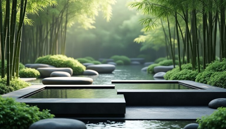découvrez comment la décoration extérieure zen intègre des bassins d'eau calmes et plates pour créer une ambiance apaisante et harmonieuse dans votre jardin.