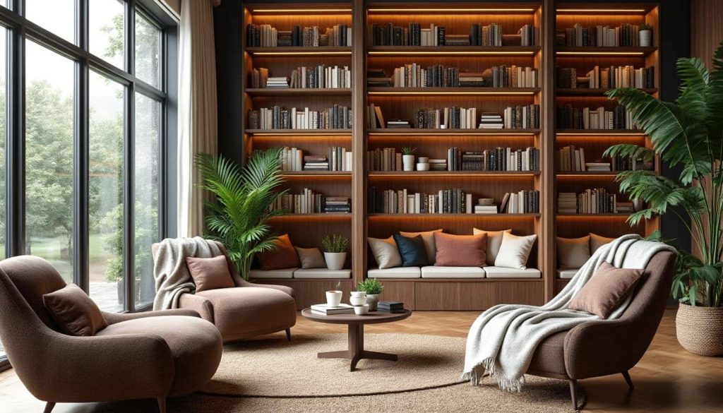 découvrez comment l'aménagement intérieur peut transformer vos espaces en créant des coins lecture confortables et lumineux près des fenêtres, pour un moment de détente idéal.
