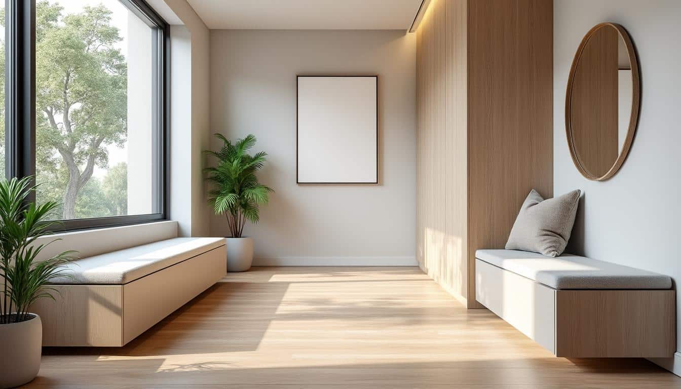 découvrez comment l'aménagement intérieur avec des bancs coffres transforme et optimise votre hall en alliant fonctionnalité et esthétisme.