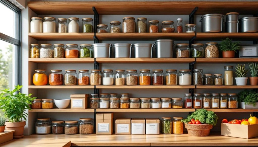 optimisez votre espace avec un aménagement intérieur dédié aux celliers, conçu pour un stockage alimentaire organisé et pratique.