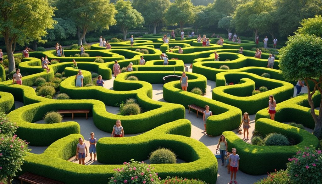 découvrez le jardin labyrinthique, un parcours ludique et captivant qui émerveillera petits et grands lors de votre visite.