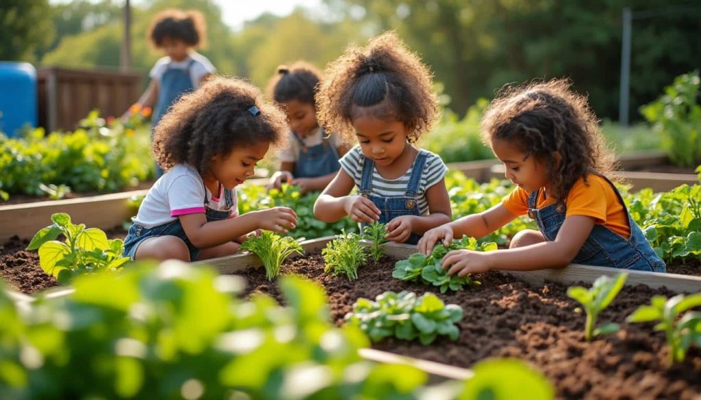 découvrez comment le jardin nourricier sensibilise les enfants au cycle de la terre en leur enseignant le respect de la nature et l'importance de la biodiversité.