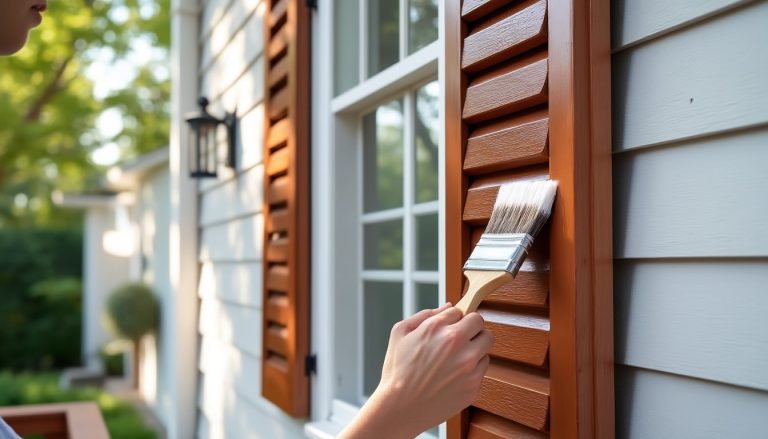 les travaux de peinture extérieure sont essentiels pour protéger et embellir les volets en bois, assurant leur durabilité face aux intempéries.