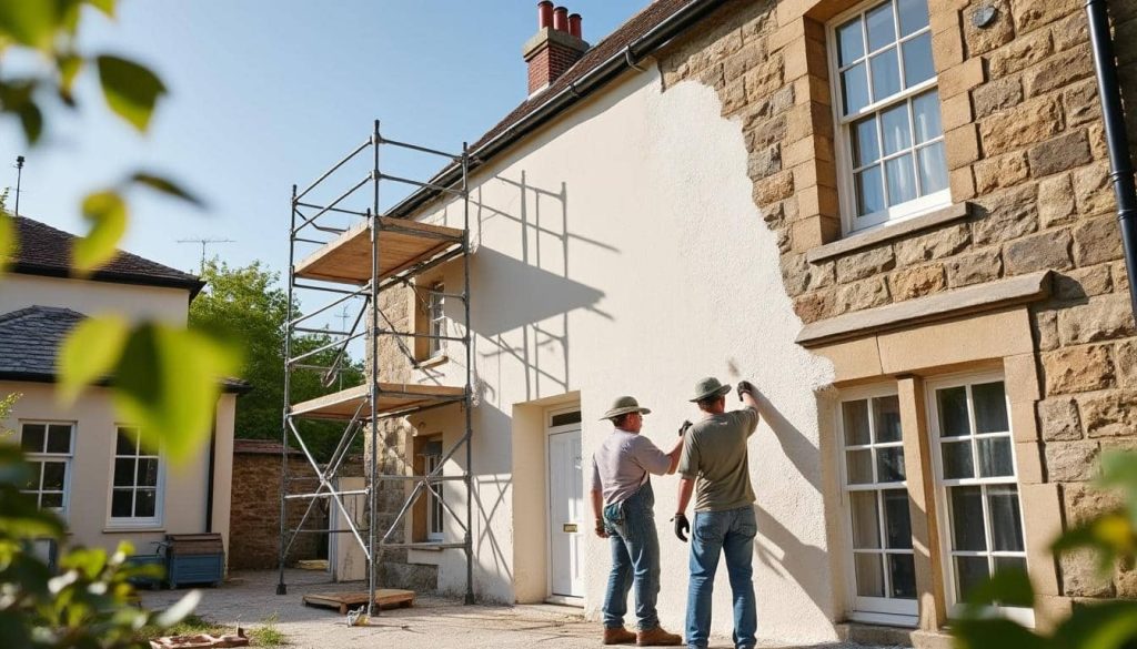 découvrez comment les travaux de ravalement avec des enduits à la chaux respirants préservent l'humidité naturelle des murs pour un bâtiment sain et durable.
