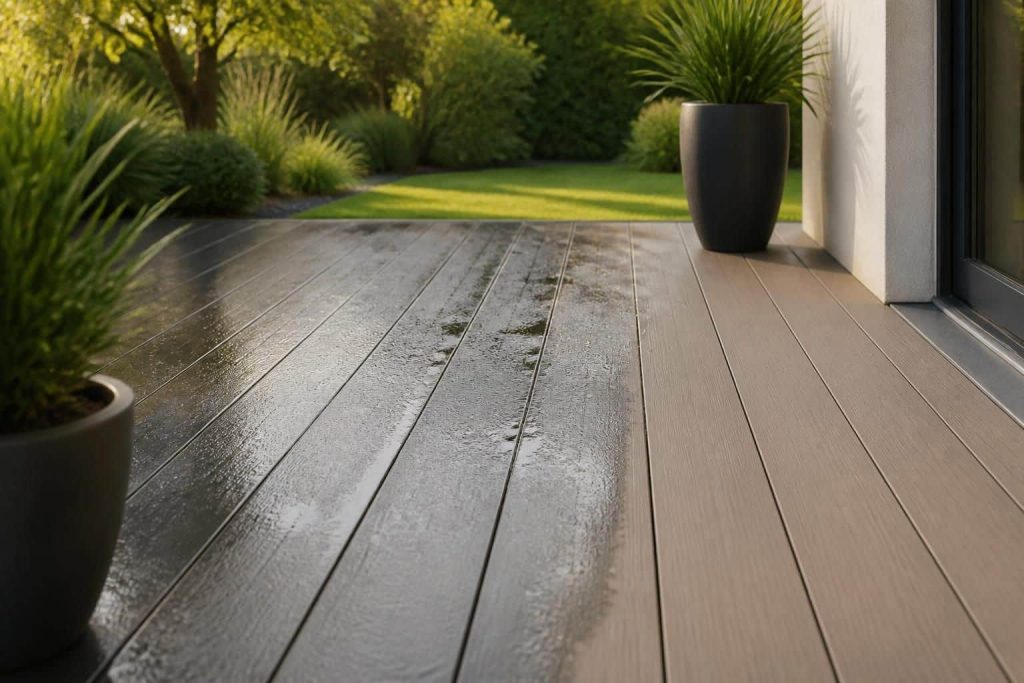 découvrez comment l'humidité influence la résistance de votre terrasse en fonction des lames en composite choisies, pour un aménagement extérieur durable et esthétique.