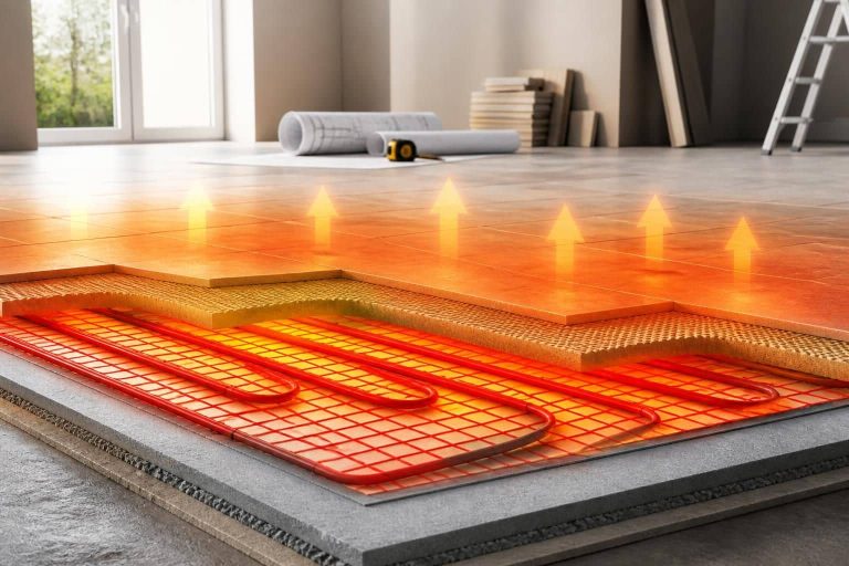 optimisez la planification de vos travaux grâce à une liaison directe entre le plancher chauffant et une répartition homogène de la chaleur pour un confort thermique optimal.
