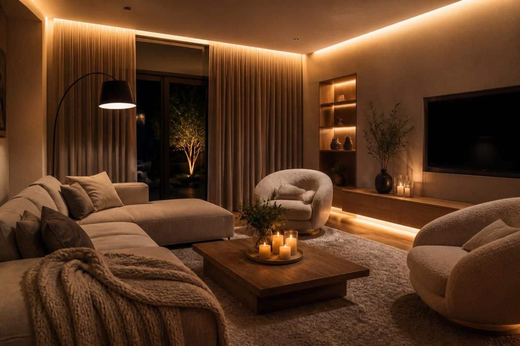découvrez comment l'éclairage indirect transforme votre intérieur en une ambiance cocooning, parfaite pour un aménagement décoratif chaleureux et apaisant.