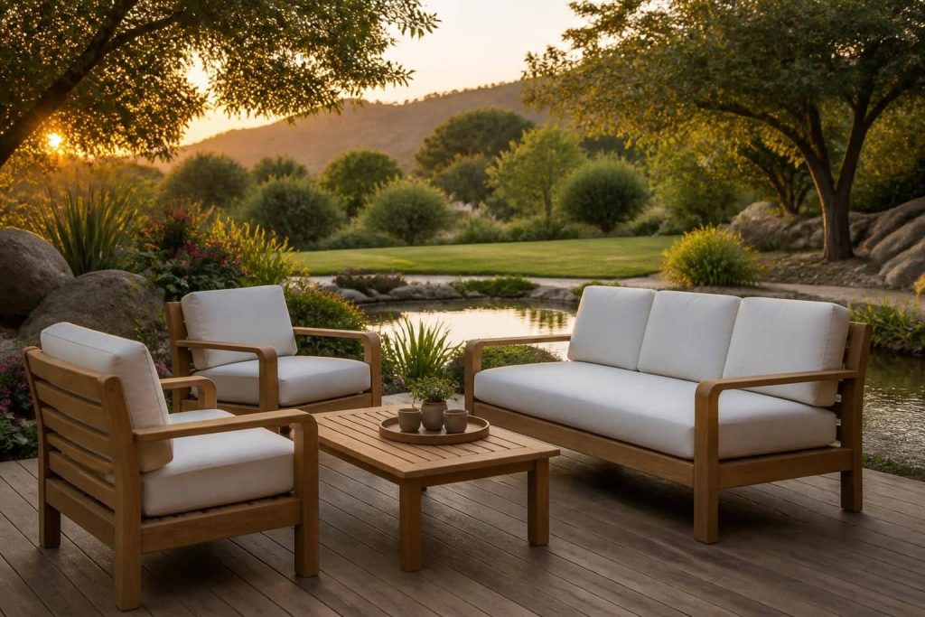 découvrez comment un salon de jardin en teck favorise une intégration harmonieuse et naturelle dans votre paysage, sublimant ainsi la décoration extérieure de votre domaine.