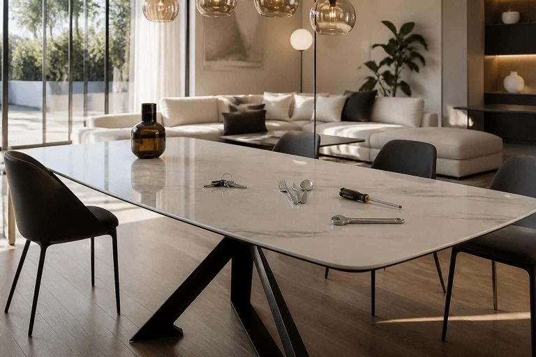découvrez comment la résistance aux rayures des tables en céramique influence la durabilité et l'esthétique dans la décoration intérieure du séjour.