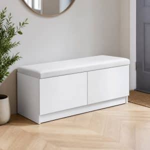 Banc d'entrée blanc laqué
