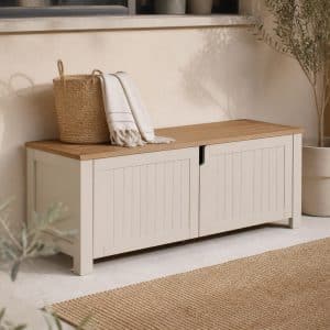 Banc de rangement ferm&eacute; &agrave; porte