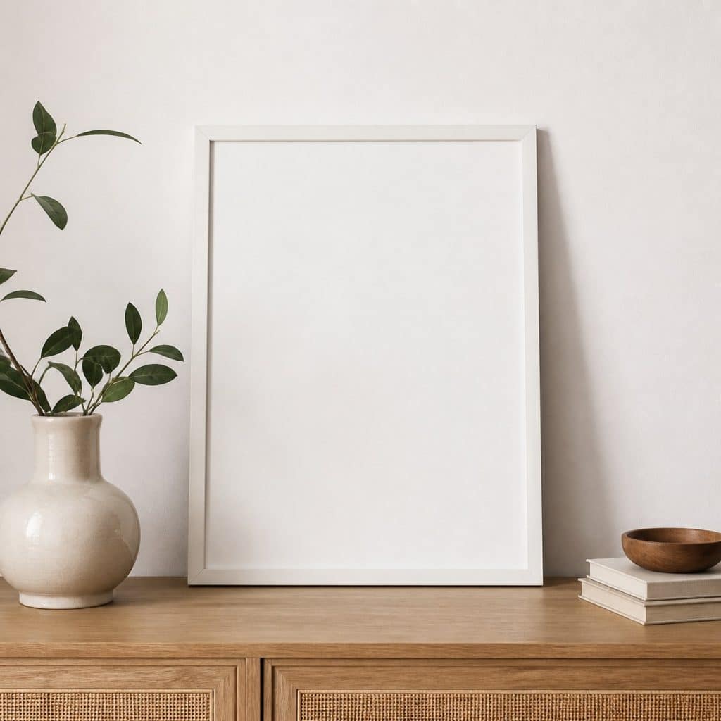 Cadre photo 30 x 40 cm blanc présenté seul