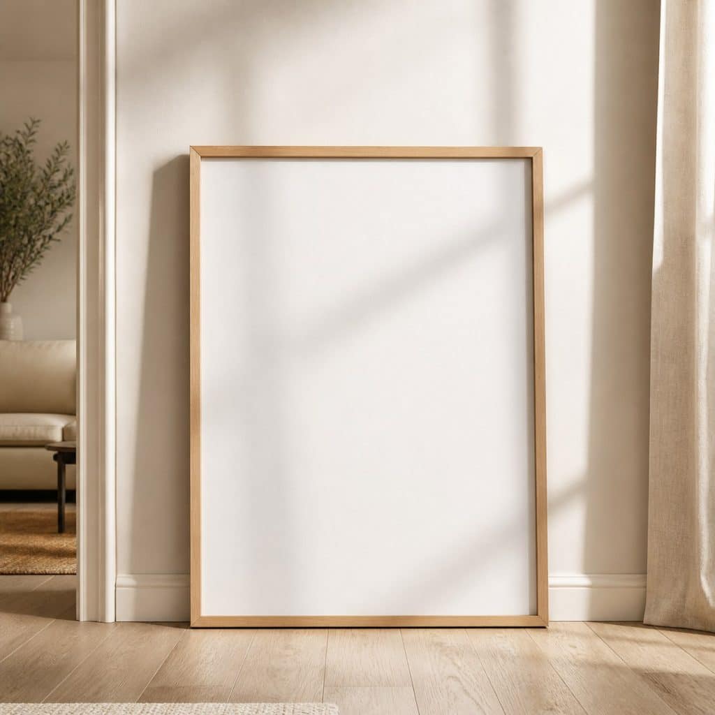 Cadre photo 50 x 70 cm bois clair présenté seul