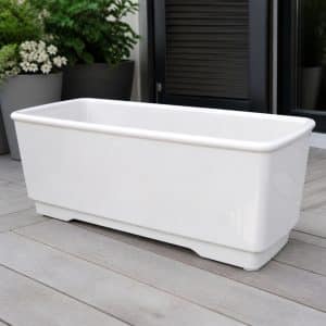 Jardini&egrave;re plastique blanche brillante