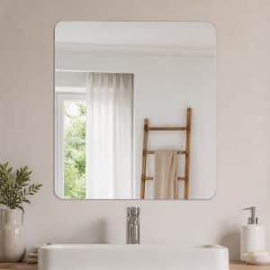 Miroir adh&eacute;sif pour salle de bain