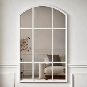 Miroir verri&egrave;re blanc