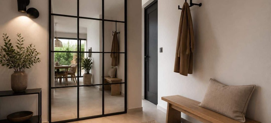 découvrez comment un miroir type verrière peut agrandir visuellement votre entrée et optimiser la décoration intérieure pour un espace lumineux et accueillant.