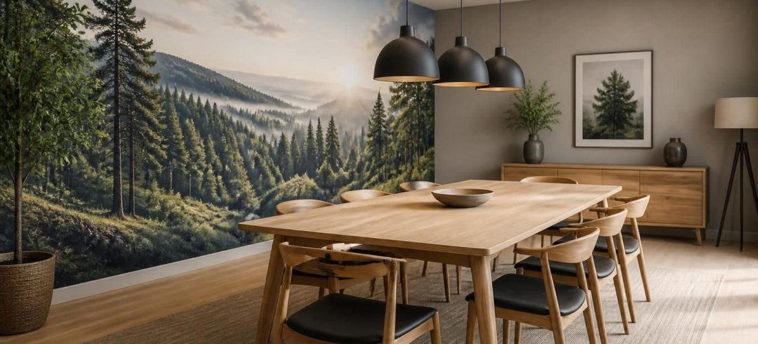 découvrez comment le papier peint panoramique peut transformer votre salle à manger en ajoutant une impression de profondeur et d'espace, et donner un nouvel élan à votre décoration intérieure.