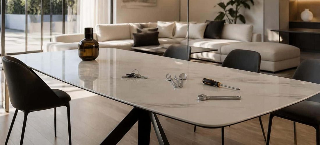 découvrez comment la résistance aux rayures des tables en céramique influence la durabilité et l'esthétique dans la décoration intérieure du séjour.