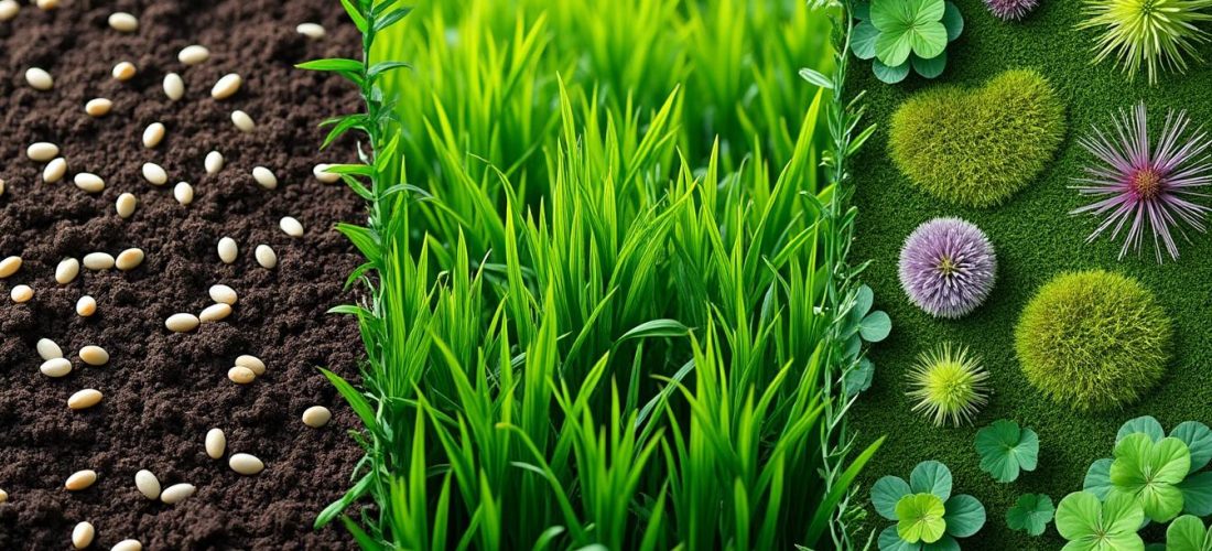 découvrez nos conseils pour semer, regarnir votre gazon et explorez des alternatives écologiques et esthétiques au gazon traditionnel pour un jardin verdoyant toute l'année.