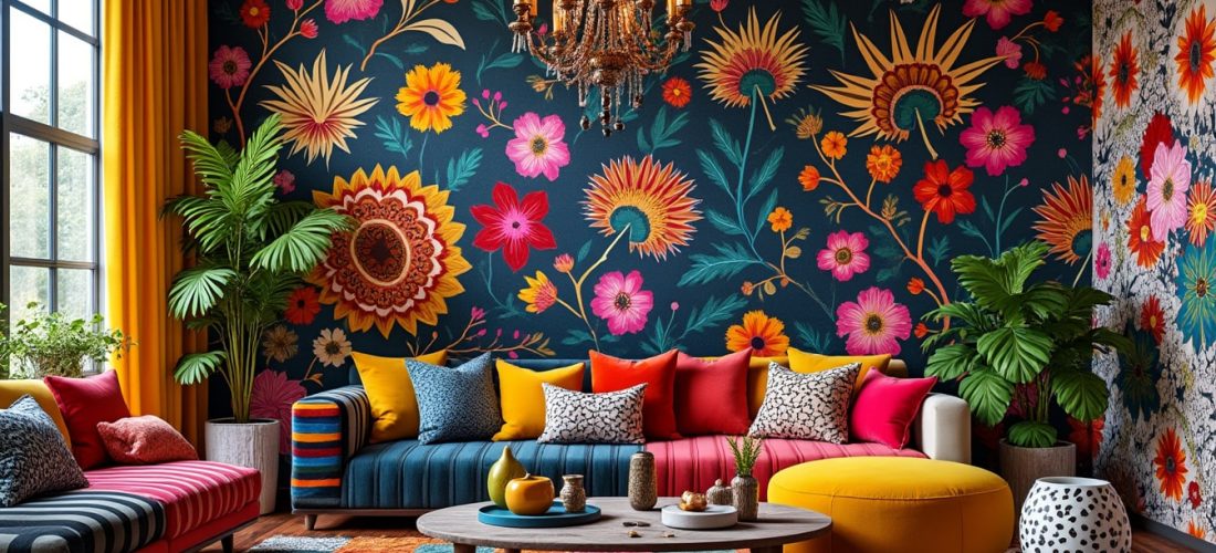 découvrez comment la décoration d'intérieur audacieuse joue avec des mélanges de motifs improbables pour créer des espaces uniques et pleins de caractère.
