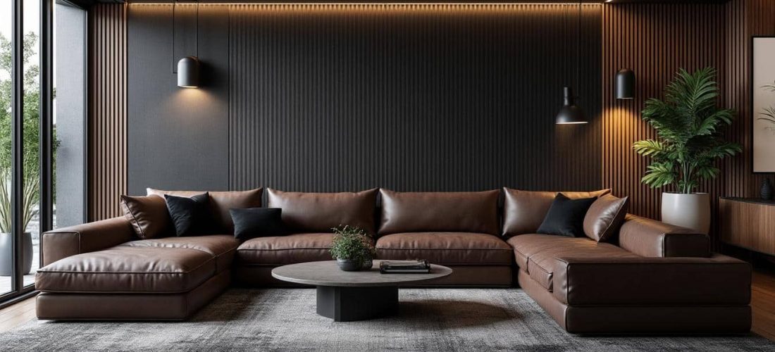découvrez comment la décoration d'intérieur masculine allie élégamment le cuir et le métal noir pour créer un espace à la fois moderne et chaleureux.
