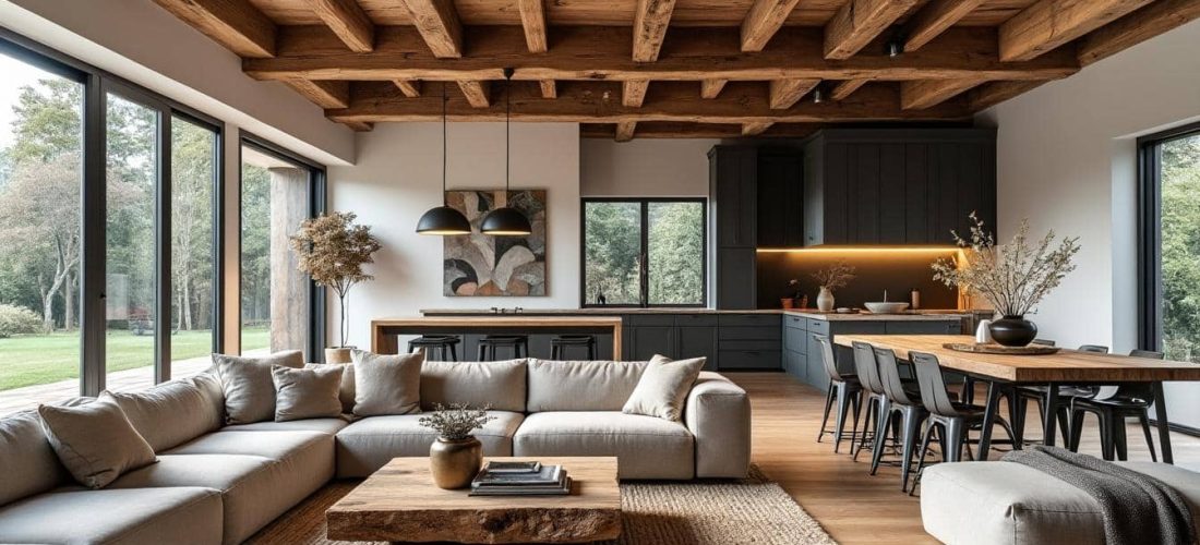 découvrez comment la décoration d'intérieur rustique moderne combine élégamment le bois brut et l'acier pour créer un espace chaleureux, authentique et contemporain.