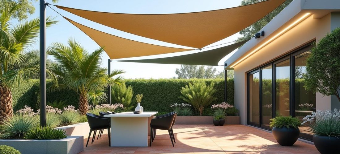 découvrez comment la décoration extérieure ombragée avec des voiles d'ombrage design allie esthétisme et protection solaire pour sublimer vos espaces extérieurs.