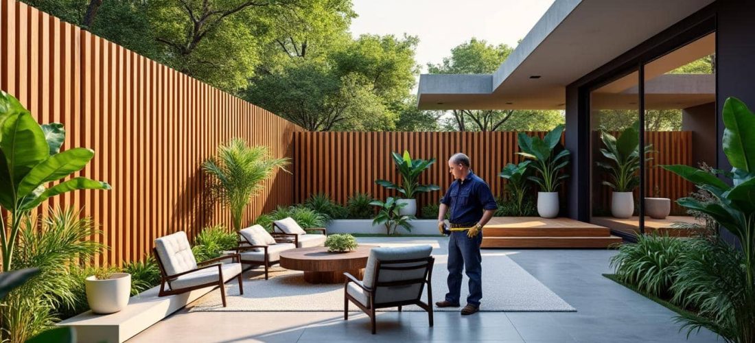 découvrez comment la décoration extérieur protégée installe des brise-vue naturels en bois pour allier esthétisme et intimité dans votre jardin.