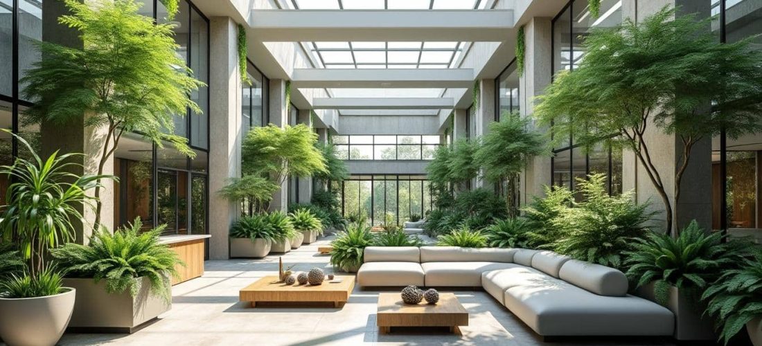découvrez comment l'aménagement intérieur transforme les espaces sous les puits de lumière en magnifiques jardins intérieurs, apportant lumière naturelle et verdure à votre maison.